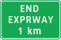 Expressway ends after 1 km