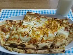 Karadeniz pidesi from Turkey topped with kaşar cheese