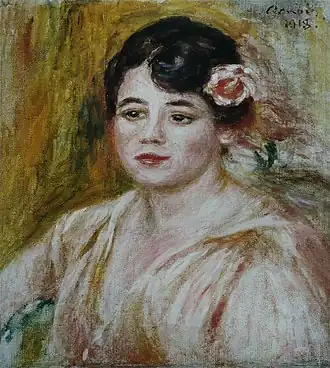 Auguste Renoir, Portrait of Adèle Besson, 1918, oil on canvas, 41 × 36.8 cm.