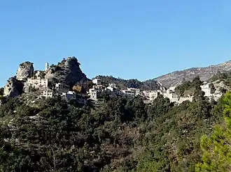 A general view of the village of Pierrefeu