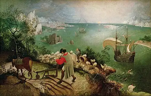 Landscape with the Fall of Icarus, Pieter Bruegel the Elder, c. 1558