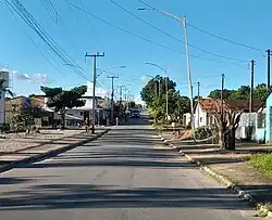 A street in the center of the city in May 2025.