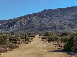 A view of Toro Peak from Palm Canyon Drive