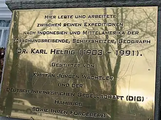 Commemorative plaque for Karl Helbig