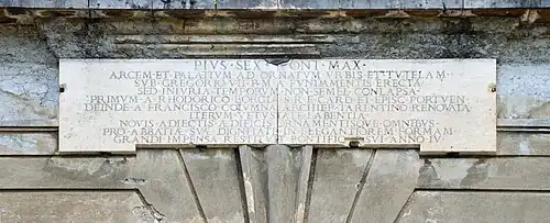 Plate on the entrance