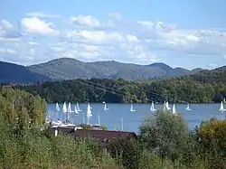 Solina Lake seen from Polańczyk.