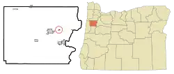 Location of Rickreall, Oregon