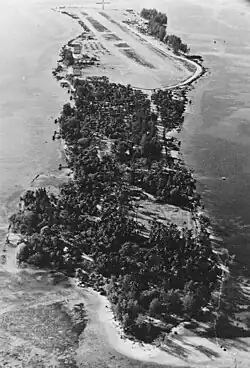 Ponam Island with runway and base.