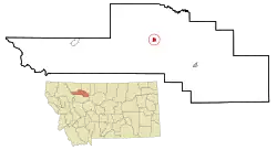 Location of Valier, Montana