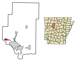 Location of London in Pope County, Arkansas.