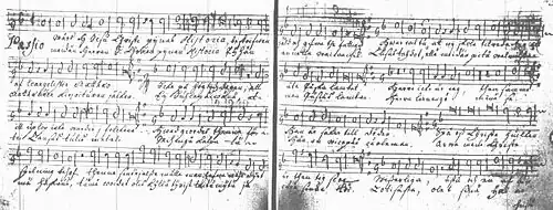 Pori Trivial School Diacantus partbooks, St Matthew Passion by Melchior Vulpius