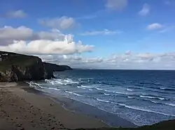 Photo taken from Eastcliff looking south down the coast towards St Ives. There was waves coming in across the cove.
