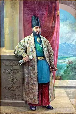Portrait of the 19th-century Iranian prime minister Amir Kabir in the Golestan Palace