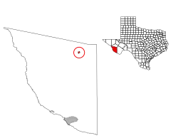 Location of Marfa in Presidio County