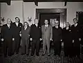 Vlahov (third from right) alongside the Prime Minister Josip Broz Tito, Moša Pijade, Ivan Ribar and other members of the Presidium of the National Assembly of Yugoslavia in March 1953