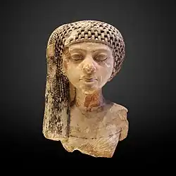Portrait of Meritaten; 1351–1332&nbsp;BC; painted limestone; height: 15.4&nbsp;cm; Louvre