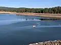 A fishing boat on the reservoir