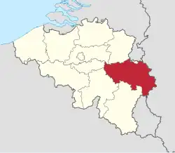 Location of Liège&nbsp;(French)