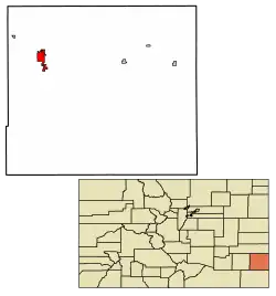 Location with Prowers County and Colorado