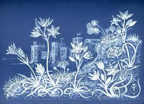 Pâte-sur-pâte plaque presented to Prince Charles and commissioned by Molecular Nature Ltd. Made by Patrick O'Hara in 2001. Size 16 cm by 12 cm