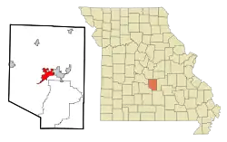 Location of Waynesville, Missouri