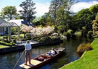 Punting at Mona Vale, a prominent park and former homestead in Fendalton.