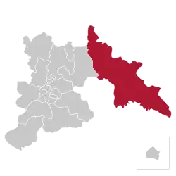 Location of Kangdong County within Pyongyang