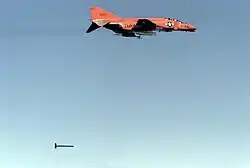 US QF-4B Phantom II target tug towing a missile target