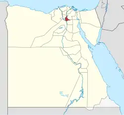 Qalyubia Governorate on the map of Egypt