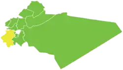 Map of Qatana District within Rif Dimashq Governorate