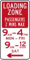 (R5-Q04) Loading Zone (Maximum of 2 Minutes for Passengers) (used in Queensland)