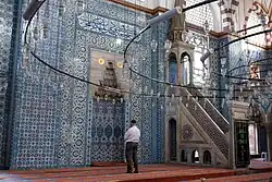 Rüstem Pasha Mosque interior, with Iznik tile decoration