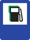 Filling station with petrol gas