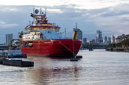 RSS Sir David Attenborough with the City of London in the background