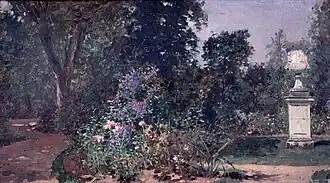 "Versailles, le jardin du Roi" by Raimundo de Madrazo y Garreta, 1914–1920, oil on canvas, 17 x 30&nbsp;cm, Musée Lambinet