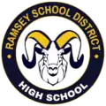 Round logo for Ramsey High School.