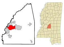 Location of Pearl in Rankin County, Mississippi