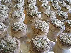 Uncooked stuffed mushrooms