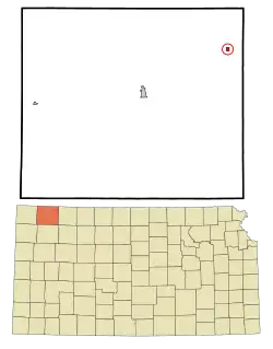 Location within Rawlins County and Kansas