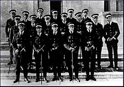 The first group of cadets of the Royal Canadian Naval Air Service being trained at the US Navy Ground School, Walker Hall, Massachusetts Institute of Technology, circa Sept 1918.