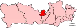 Location of the Reading Central constituency in Berkshire after the 2023 boundary review