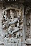 Relief of Hindu deity in the Mallikarjuna temple at Basaralu