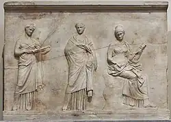 Relief of three robed Muses