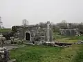 The remains of Kiltacky Church amidst the graveyard