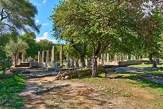 View of the palaestra from outside the southeast corner