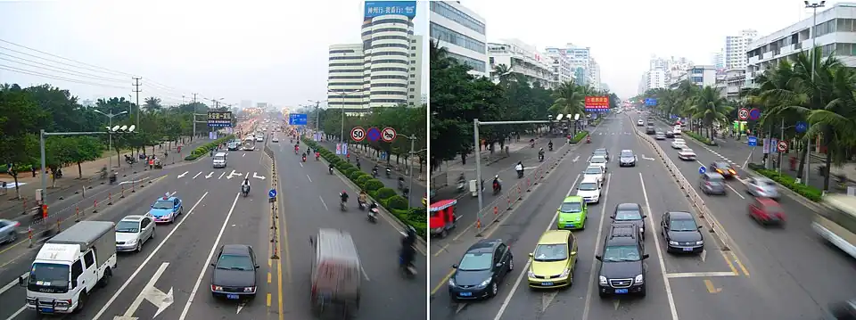 Remin Avenue looking facing south and north