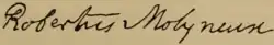 Signature of Robert Molyneux