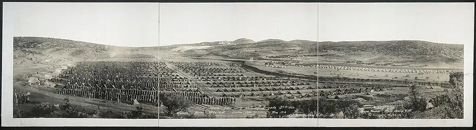 Field camp of the 68th Infantry Brigade, 34th Division in Tyrone, NM (May 1918).