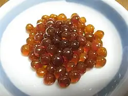 Roe pickled in soy sauce