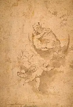 Virgin of the Crescent Moon, 1551–52, pen, ink & wash, 24 x 16.5&nbsp;cm., Metropolitan Museum of Art